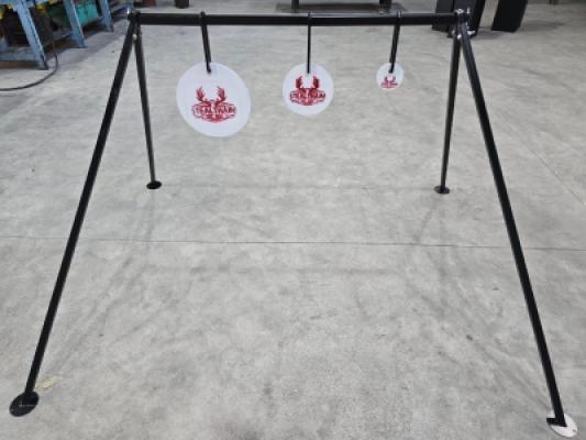 Target stand with 3 gongs